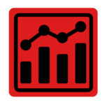 Icon of graphs on red background