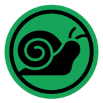 Icon of a snail with green background